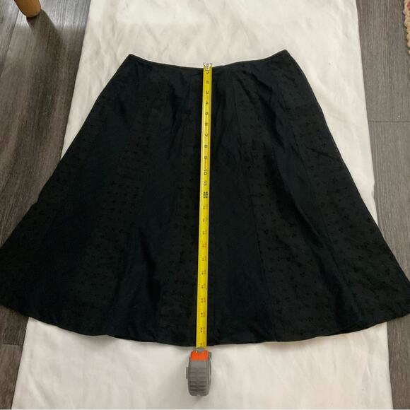 Nine West Black Embroidered Panel A-Line Skirt 10 Feminine Casual Boho Cottage - Picture 6 of 8